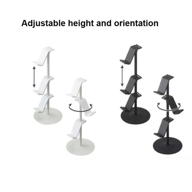 Suporte de Armazenamento para Comando e Auscultadores de Secretária, 3 Andares Branco, 3 Andares Preto, 4 Andares Branco, 4 Andares Preto