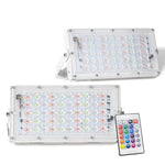 Refletor Exterior LED RGB 50W à Prova de Água Ultra-leve com Controlo Remoto