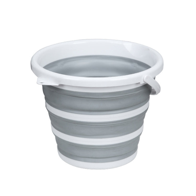 Balde Dobrável Portátil de Silicone para Exterior, Cinzento 10 Litros