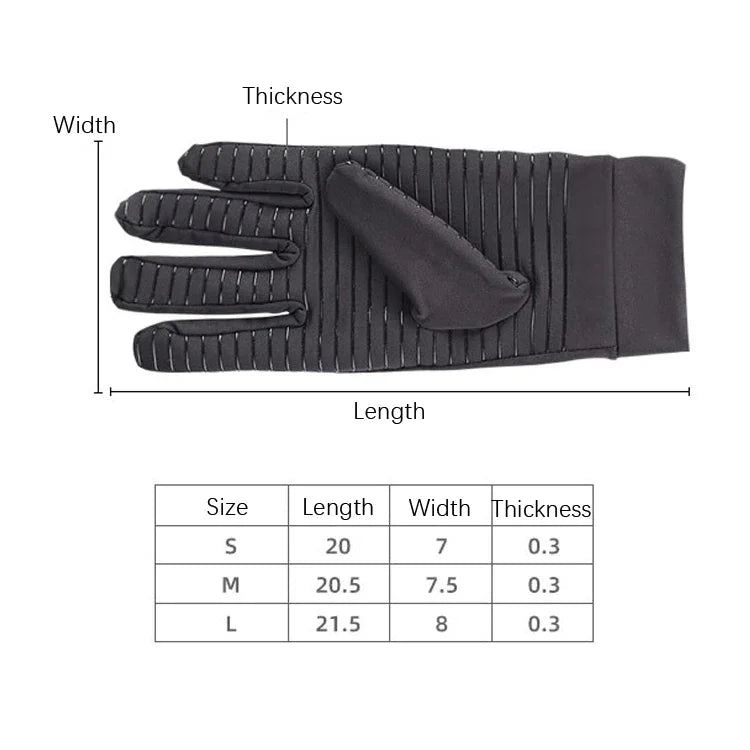 Luvas antiderrapantes de fitness desportivo com pressão de fibra de cobre, Tamanho:, S, M, L