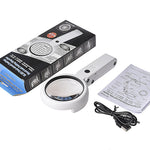 Lupa Portátil com Luz LED e Carregamento USB 5X / 11X, 5X / 11X