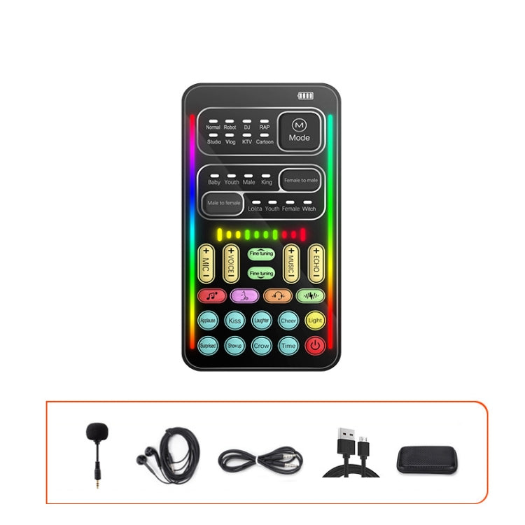 Cartão de Som para Computador Móvel com Transmissão ao Vivo e Alterador de Voz, i9, Conjunto i9, K9, Conjunto K9
