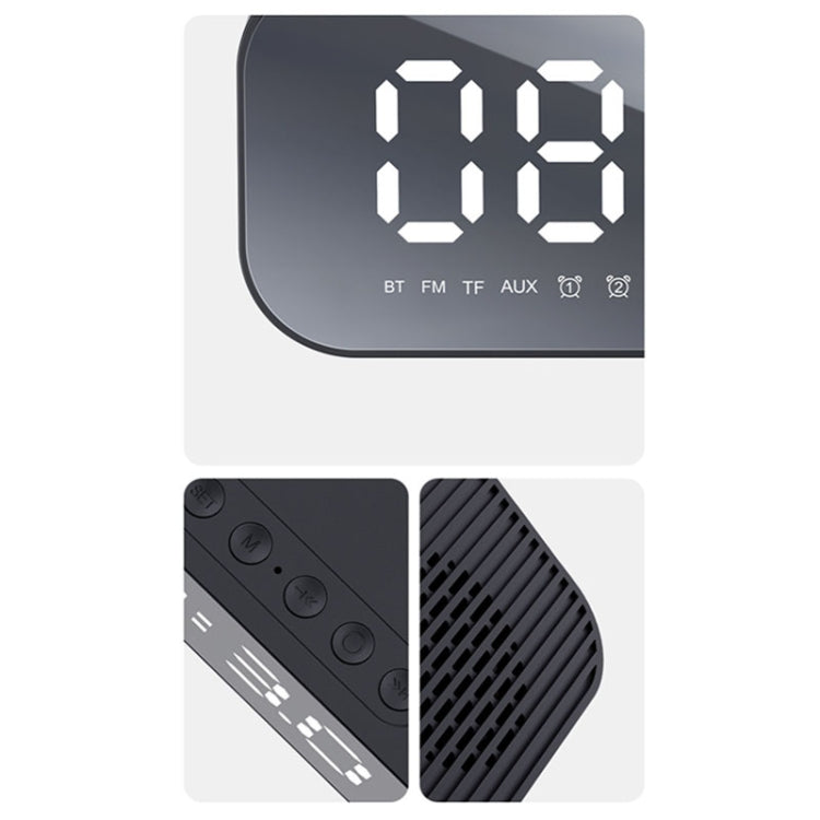 Havit M3 Subwoofer Mini Relógio Espelho Altifalante Bluetooth, Especificação:, 1200mAh (Preto), 1200mAh (Branco)