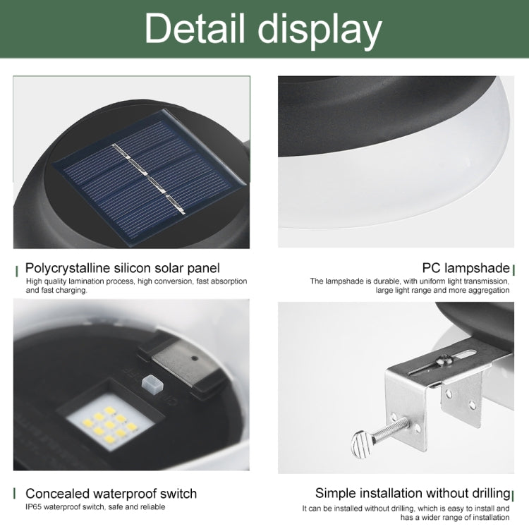 Lâmpada Solar Disco Voador Sem Perfuração para Decoração de Jardim Exterior, Carcaça Preta+Luz Branca, Carcaça Preta+Luz Quente