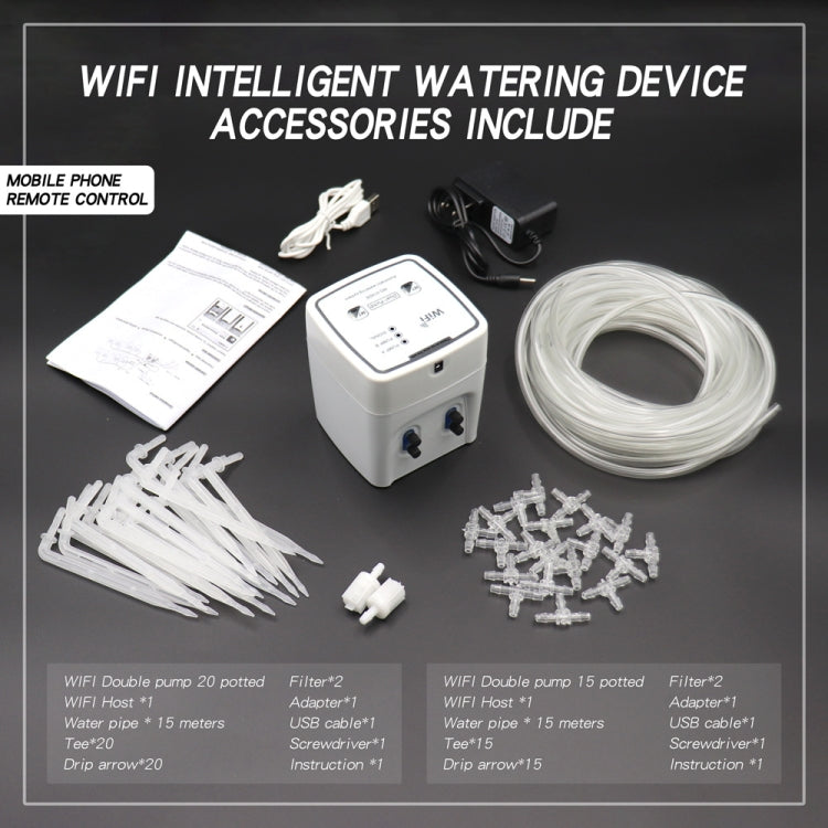WD-01ADE WIFI Gardening Drip Irrigation Controller, Double Pump 15 Pots, Double Pump 20 Pots