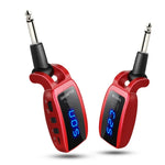 Transmissor e Recetor Sem Fios para Guitarra com Jack 6.35mm U12DX, Adaptador Recarregável, U12DX Vermelho, U12DX Preto