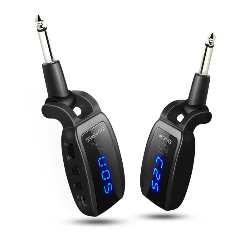 Transmissor e Recetor Sem Fios para Guitarra com Jack 6.35mm U12DX, Adaptador Recarregável, U12DX Vermelho, U12DX Preto