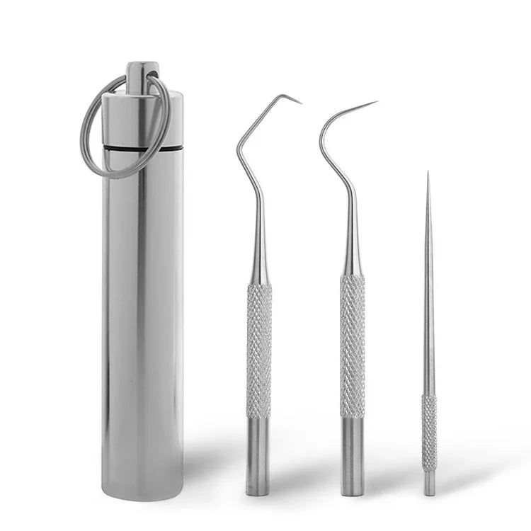 Conjunto Portátil de Ganchos de Agulha de Metal Curvado com Dentes e Abas Assinadas