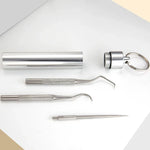 Conjunto Portátil de Ganchos de Agulha de Metal Curvado com Dentes e Abas Assinadas