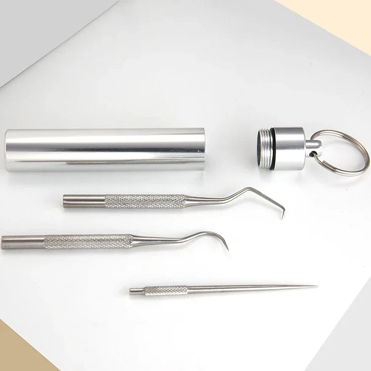 Conjunto Portátil de Ganchos de Agulha de Metal Curvado com Dentes e Abas Assinadas