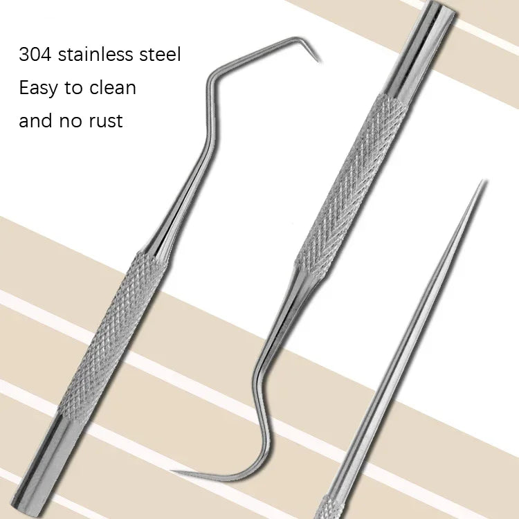 Conjunto Portátil de Ganchos de Agulha de Metal Curvado com Dentes e Abas Assinadas
