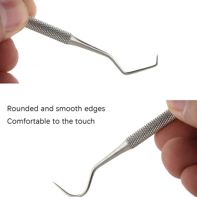 Conjunto Portátil de Ganchos de Agulha de Metal Curvado com Dentes e Abas Assinadas