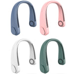 Ventoinha portátil USB F2 para pendurar no pescoço, exterior, Branco, Rosa, Azul, Verde