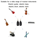 Transmissor e Recetor de Áudio Sem Fios para Guitarra Eléctrica C01, Preto