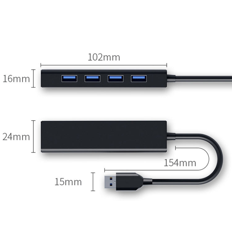 Conversor Hub com 4 Portas USB 2.0, Comprimento do Cabo: 15cm, Estilo: Sem Barra de Luz, Com Barra de Luz Preta, Com Barra de Luz Branca