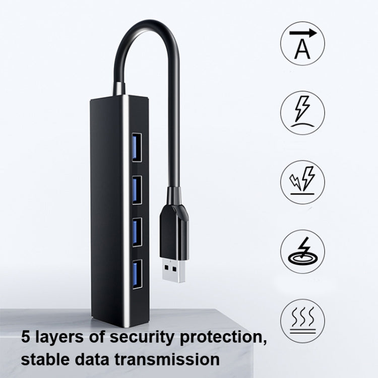 Conversor Hub com 4 Portas USB 2.0, Comprimento do Cabo: 15cm, Estilo: Sem Barra de Luz, Com Barra de Luz Preta, Com Barra de Luz Branca