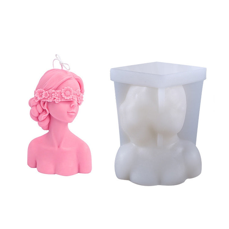Molde de Silicone para Vela de Beleza Aromaterapia em Forma de Rosa, Estilo:, Cobrir Olhos, Fechar Olhos