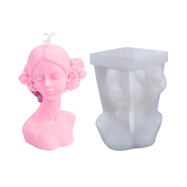 Molde de Silicone para Vela de Beleza Aromaterapia em Forma de Rosa, Estilo:, Cobrir Olhos, Fechar Olhos