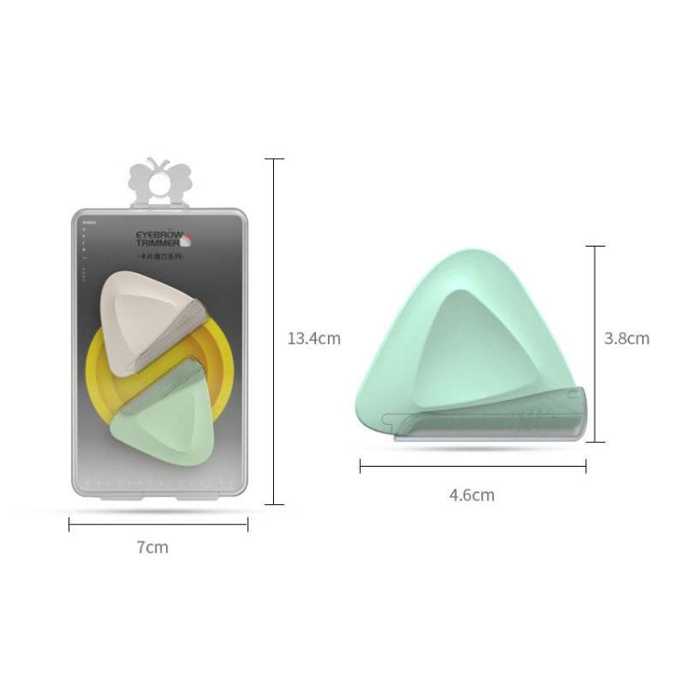 2 Peças/Caixa Aparador Pequeno Triangular para Sobrancelhas, 2 Peças Roxo + Verde