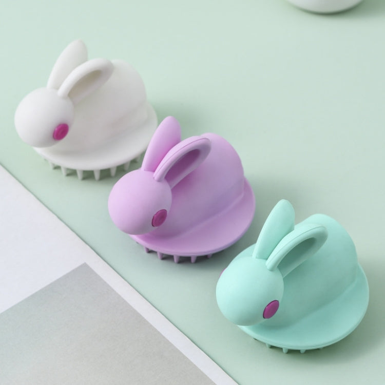 Escova de Champô de Silicone em Forma de Coelho Fofo, Branco, Verde, Rosa