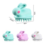 Escova de Champô de Silicone em Forma de Coelho Fofo, Branco, Verde, Rosa