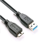 Cabo de Dados USB 3.0 Macho para Micro USB para Disco Rígido Externo, Comprimento do Cabo: 1,8m