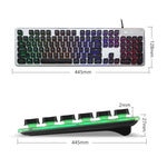 Teclado Com Fios USB LANGTU L1 104 Teclas para Escritório e Casa com Luz de Filme, Comprimento do Cabo: 1,6m, L1 Luz Laranja Preto, L1 Luz Azul Gelo Prateado Branco, L1 Luz Azul Gelo Preto, L1 Luz Branca Rosa