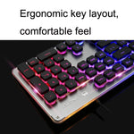 Teclado Com Fios USB LANGTU L1 104 Teclas para Escritório e Casa com Luz de Filme, Comprimento do Cabo: 1,6m, L1 Luz Laranja Preto, L1 Luz Azul Gelo Prateado Branco, L1 Luz Azul Gelo Preto, L1 Luz Branca Rosa