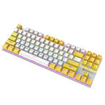 Teclado Mecânico Iluminado para Jogos Com Fios XUNFOX K80 87 Teclas, Comprimento do Cabo: 1,5m, Branco Amarelo, Preto Cinzento, Rosa Branco, Azul Branco, Branco Azul, Amarelo Branco, Cinzento Preto