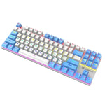 Teclado Mecânico Iluminado para Jogos Com Fios XUNFOX K80 87 Teclas, Comprimento do Cabo: 1,5m, Branco Amarelo, Preto Cinzento, Rosa Branco, Azul Branco, Branco Azul, Amarelo Branco, Cinzento Preto