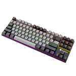 Teclado Mecânico Iluminado para Jogos Com Fios XUNFOX K80 87 Teclas, Comprimento do Cabo: 1,5m, Branco Amarelo, Preto Cinzento, Rosa Branco, Azul Branco, Branco Azul, Amarelo Branco, Cinzento Preto