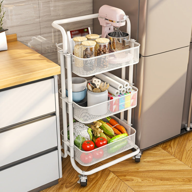 Estante Multifuncional para Armazenamento de Cozinha com Rodízios HP211015, Branco, Preto