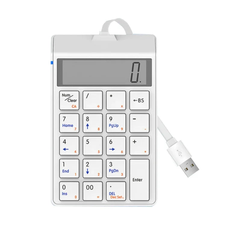 Teclado Numérico Com Fios Sunreed SKB886S 19 Teclas com Interface USB Digital, Comprimento do Cabo: 1,5m, Com Fios Branco, Com Fios Preto