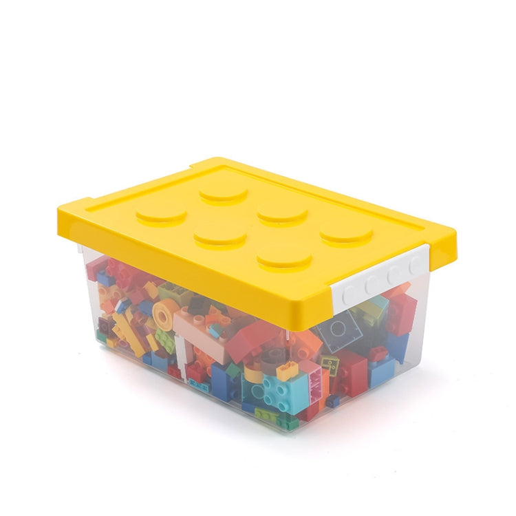 Caixa de Armazenamento Transparente para Brinquedos de Blocos de Construção para Crianças com Tampa, Amarelo, Vermelho, Verde, Azul