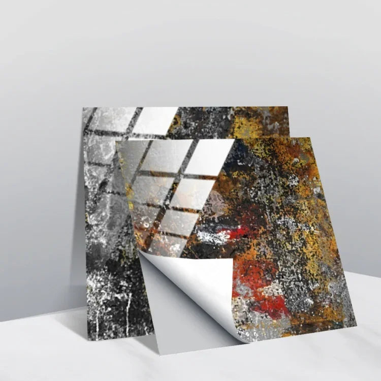 PVC Crystal Covered Film Geometric Pattern Tile Wall Sticker, 20 PCS 20cm