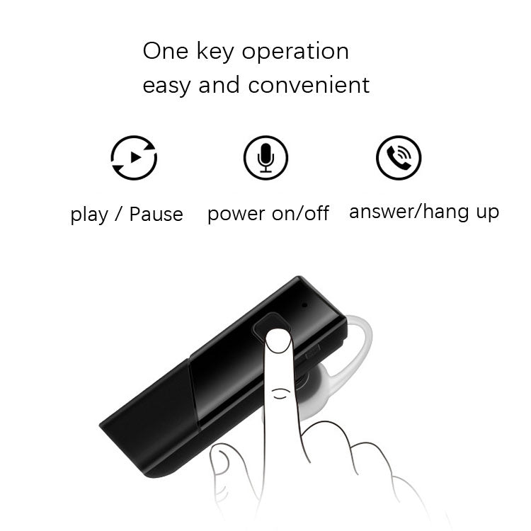 Auscultador Bluetooth estéreo HIFI desportivo sem fios 4.2 de ouvido único, A1 preto, A1 branco, A2 preto, A2 branco