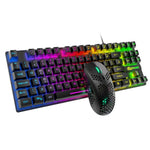 Conjunto de Teclado Mecânico Luminiscente para Jogos ZIYOU LANG T2 com 88 Teclas e Rato, Comprimento do Cabo: 1,6m, T2 Preto, T2 Branco