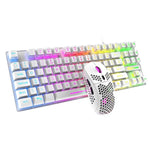 Conjunto de Teclado Mecânico Luminiscente para Jogos ZIYOU LANG T2 com 88 Teclas e Rato, Comprimento do Cabo: 1,6m, T2 Preto, T2 Branco