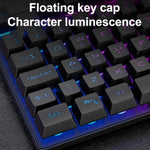 Conjunto de Teclado Mecânico Luminiscente para Jogos ZIYOU LANG T2 com 88 Teclas e Rato, Comprimento do Cabo: 1,6m, T2 Preto, T2 Branco