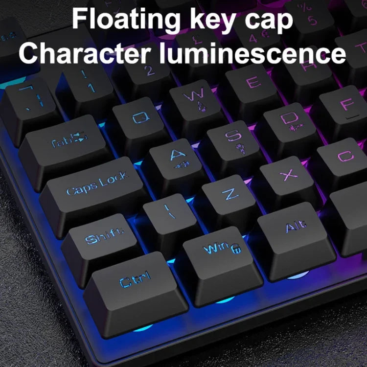 Conjunto de Teclado Mecânico Luminiscente para Jogos ZIYOU LANG T2 com 88 Teclas e Rato, Comprimento do Cabo: 1,6m, T2 Preto, T2 Branco