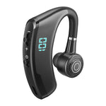 Auscultador Bluetooth V9S com cancelamento de ruído e ecrã LED, ouvido único preto, ouvido único azul