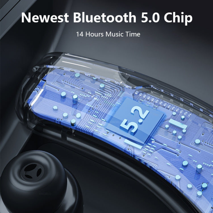 Auscultador Bluetooth V9S com cancelamento de ruído e ecrã LED, ouvido único preto, ouvido único azul