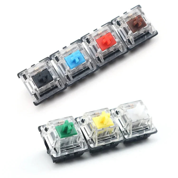 10 Peças de Interruptores com Eixo Gateron G com Tampa Transparente na Base Preta, Estilo:, Pé G3 (Eixo Preto), Pé G3 (Eixo Vermelho), Pé G3 (Eixo Castanho), Pé G3 (Eixo Azul), Pé G3 (Eixo Branco), Pé G3 (Eixo Verde), Pé G3 (Eixo Amarelo)