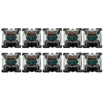10 Peças de Interruptores com Eixo Gateron G com Tampa Transparente na Base Preta, Estilo:, Pé G3 (Eixo Preto), Pé G3 (Eixo Vermelho), Pé G3 (Eixo Castanho), Pé G3 (Eixo Azul), Pé G3 (Eixo Branco), Pé G3 (Eixo Verde), Pé G3 (Eixo Amarelo)
