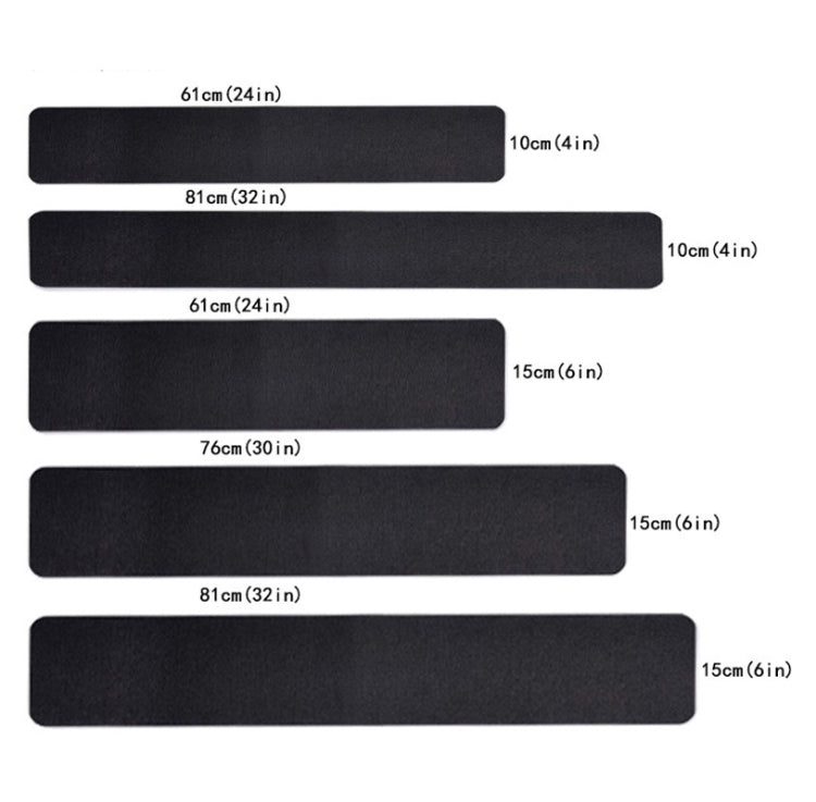15 PCS Fita Antiderrapante PEVA de Borracha sem Marcas, Tamanhos: 10 x 60cm, 10 x 81cm, 15 x 61cm, 15 x 76cm, 15 x 81cm