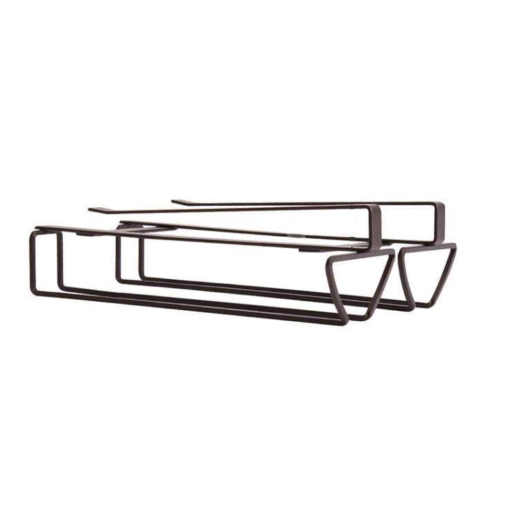 Suporte para Copos de Vinho em Ferro Forjado para Armário, Estilo:, Dupla Fileira