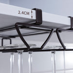 Free Punch Cabinet Wrought Iron Wine Glass Holder Upside Down Rack,Style:, Double Row