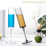 Copos de Champanhe Acrílicos Domésticos de 165ml, Preto, Transparente