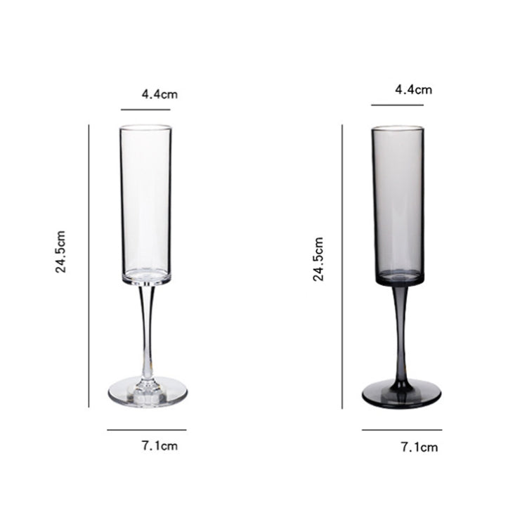 Copos de Champanhe Acrílicos Domésticos de 165ml, Preto, Transparente