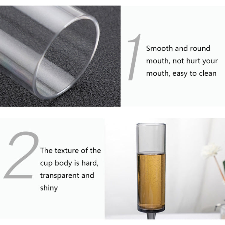 Copos de Champanhe Acrílicos Domésticos de 165ml, Preto, Transparente